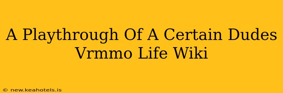 A Playthrough Of A Certain Dudes Vrmmo Life Wiki