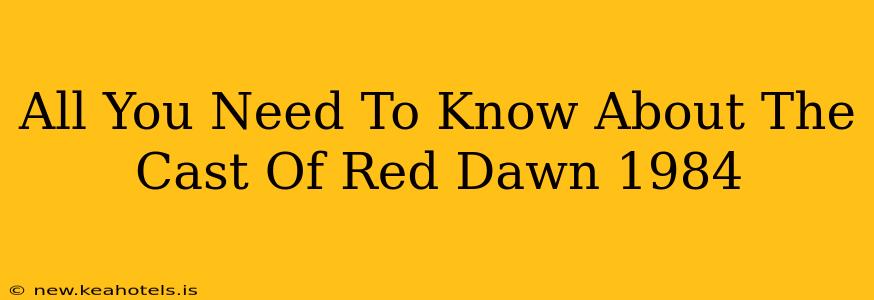 All You Need To Know About The Cast Of Red Dawn 1984