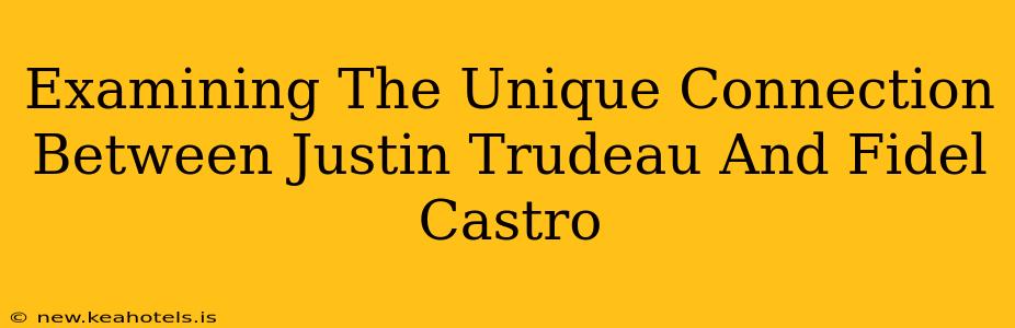 Examining The Unique Connection Between Justin Trudeau And Fidel Castro