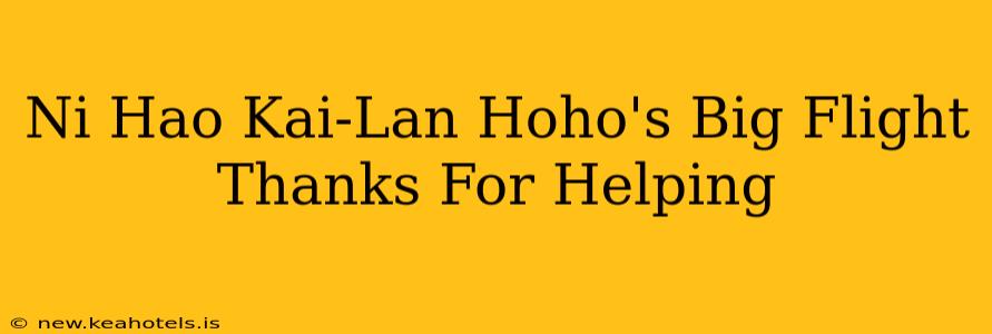 Ni Hao Kai-Lan Hoho's Big Flight Thanks For Helping