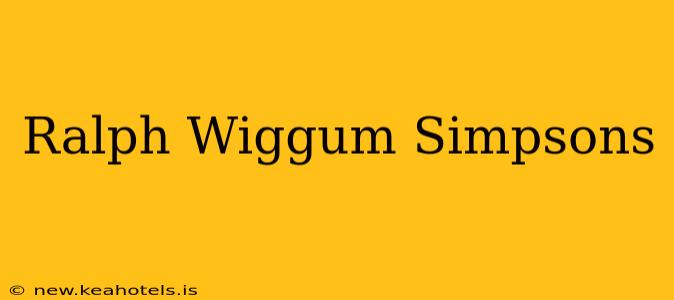 Ralph Wiggum Simpsons