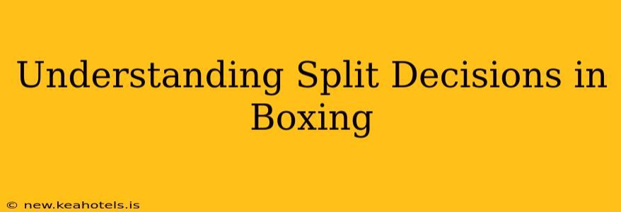 Understanding Split Decisions in Boxing