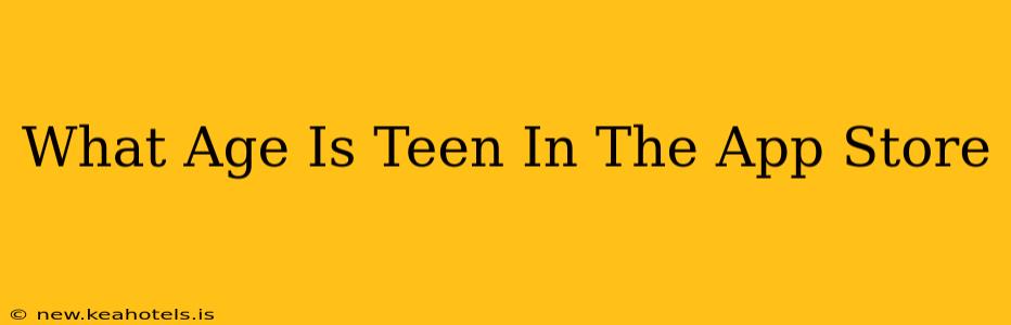 What Age Is Teen In The App Store