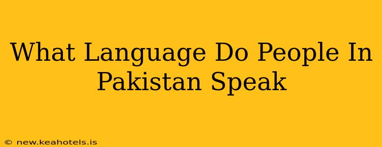 What Language Do People In Pakistan Speak